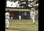 Wyatt Klimek’s throw to first base beat out the Browerville/Eagle Valley runner.