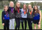 Six LPGE athletes qualified for the Section 6A meet. From left: Caroline Kuehne, Megan Och, Nora Gamradt, Brianna Young, Kaitlyn Proell, and Ava Determan.
