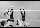 Allie Lemke challenged a Tiger kill attempt at the net for the Thunder.